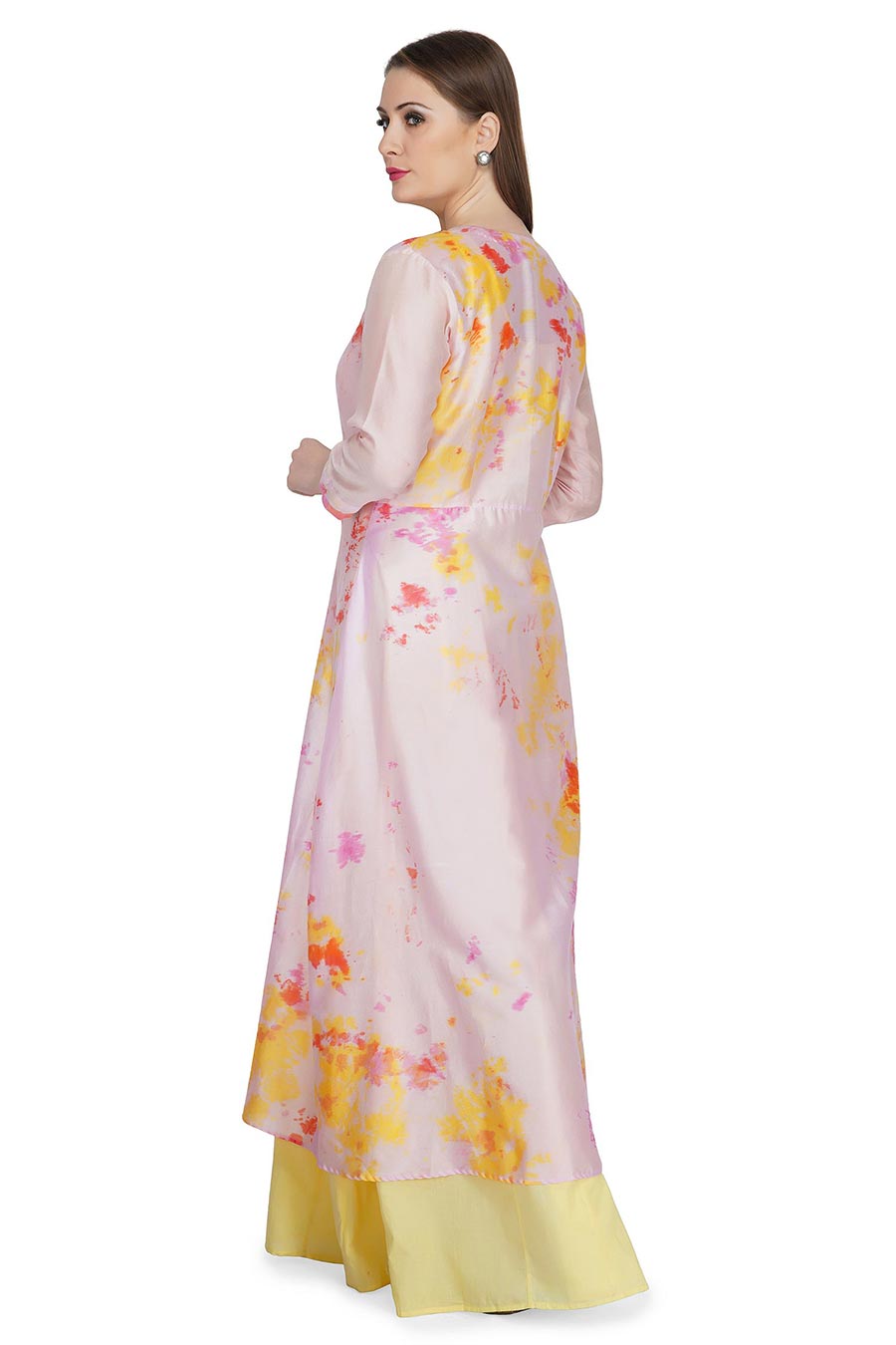 Marble Dyed Pink Jacket & Dress (Set of 2)