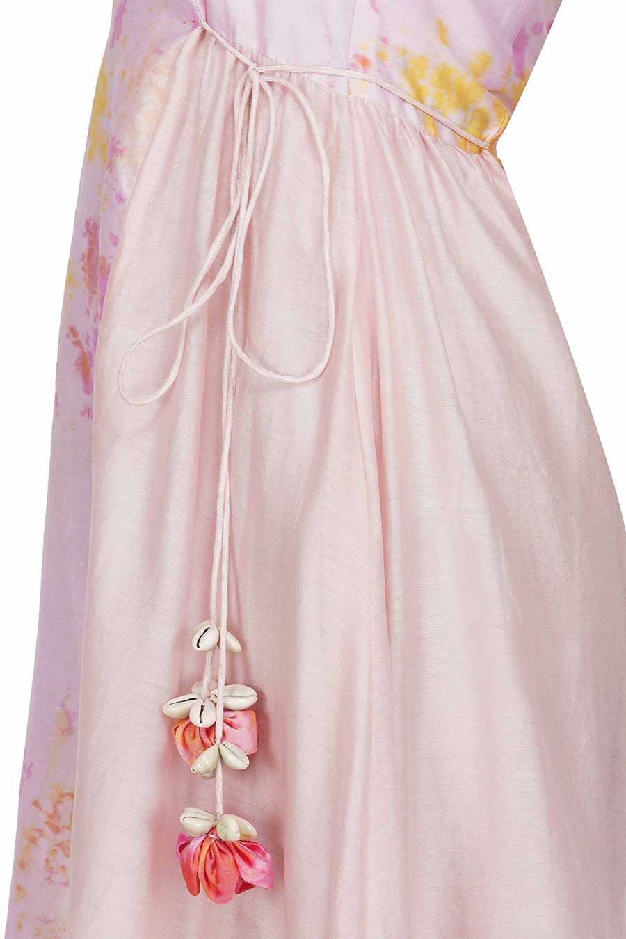 Marble Dyed Pink Panel Dress