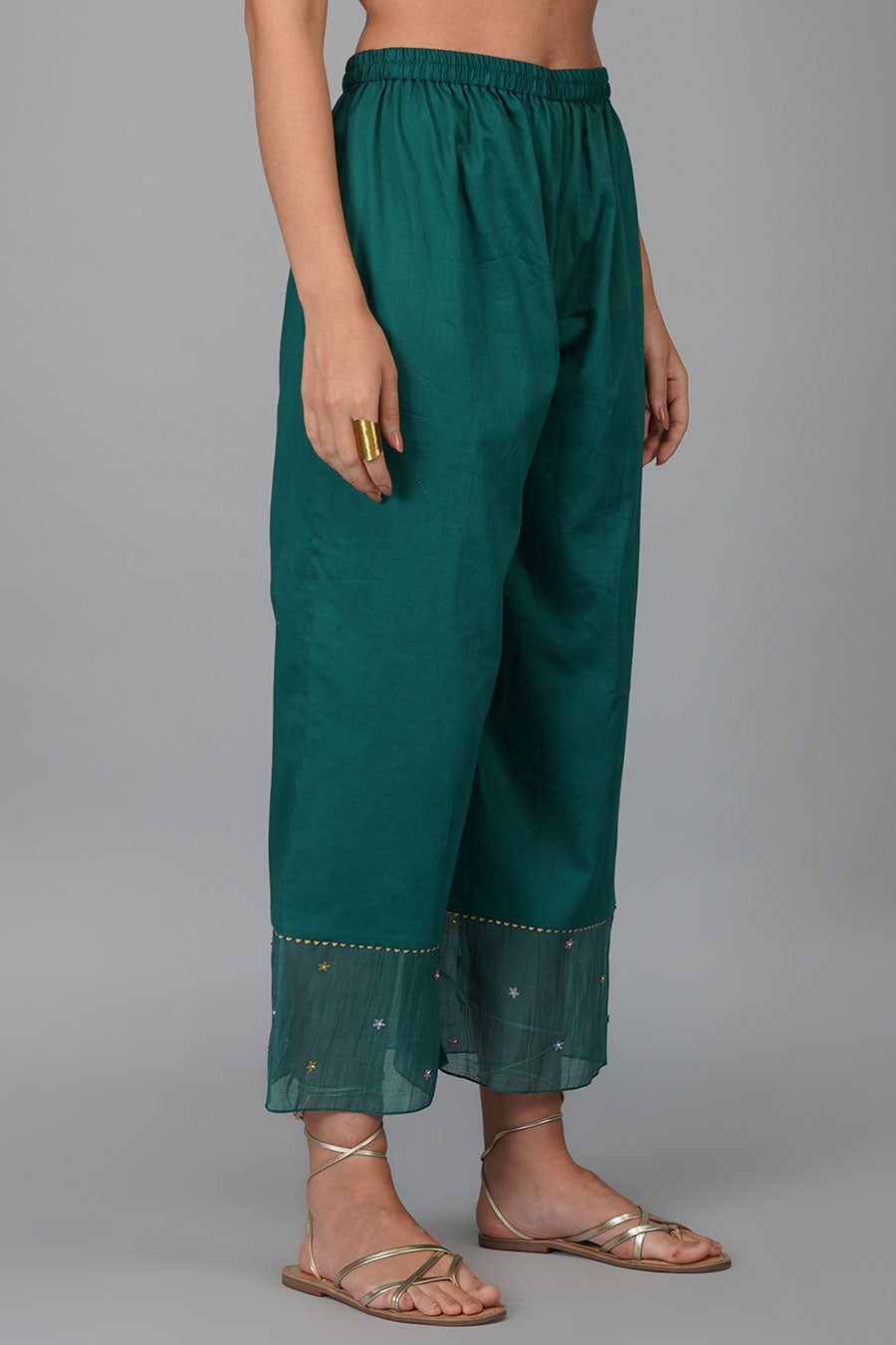 Green Sequin Work Kurta Set