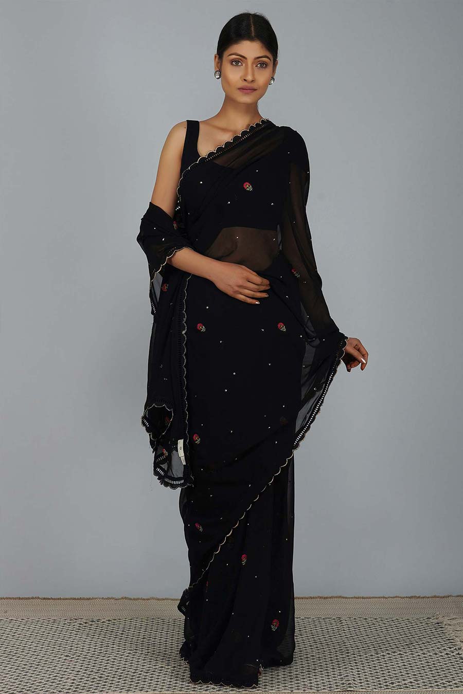 Multi Carnation Saree Set