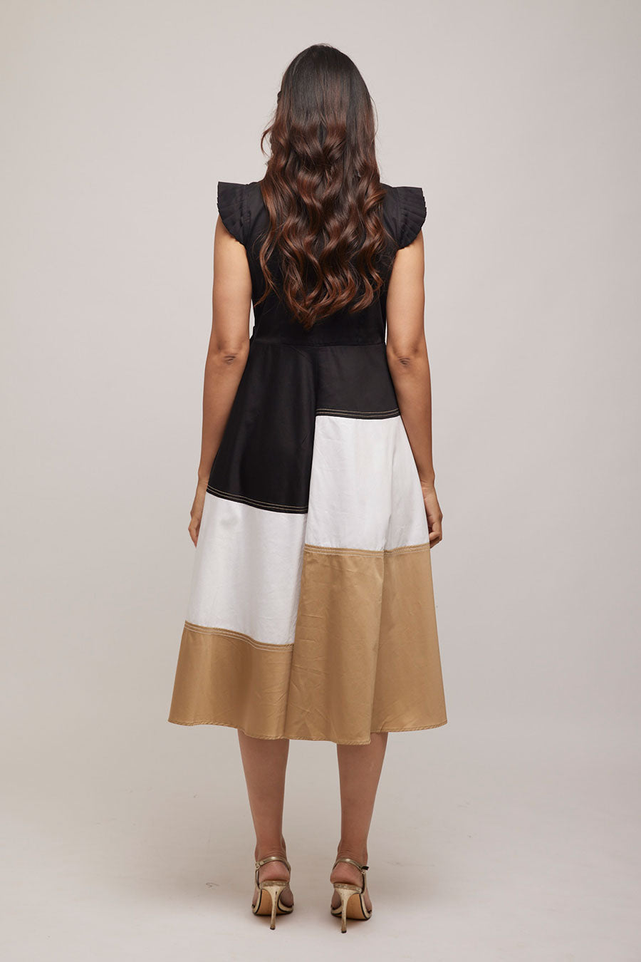 Skater Colour Block Illusion Dress