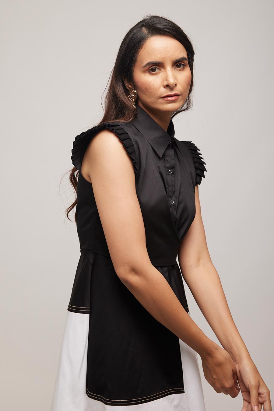 Skater Colour Block Illusion Dress