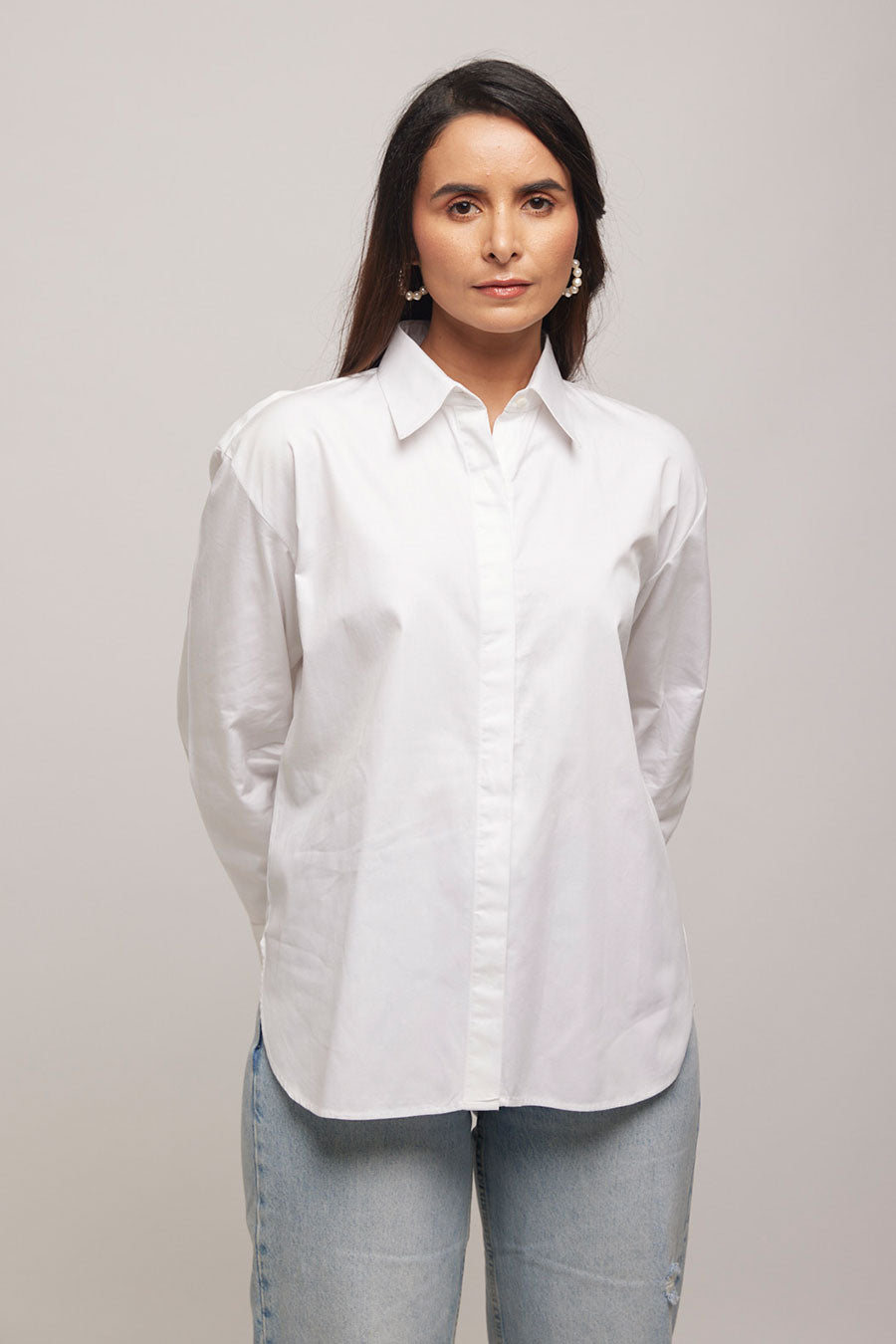 White Hand Embroidered Shirt