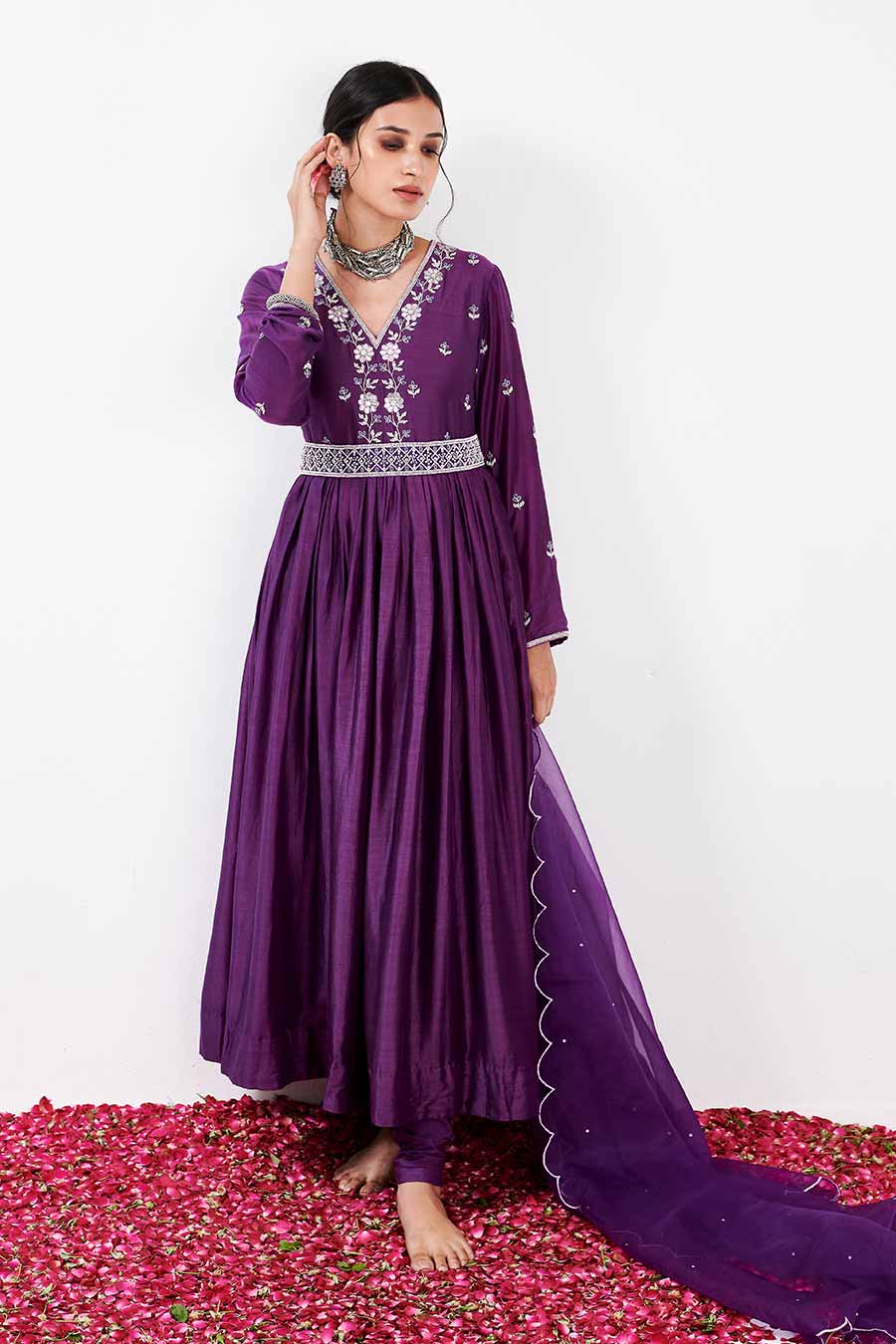 Aarna Purple Anarkali set