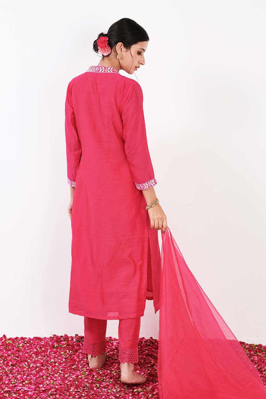 Myrha Pink Pintuck Kurta set