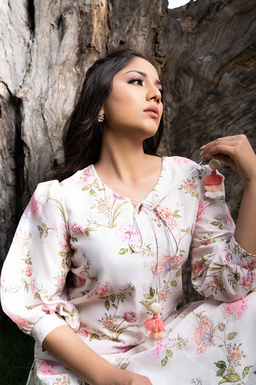 Off-White Printed Kurta & Pants Co-Ord Set