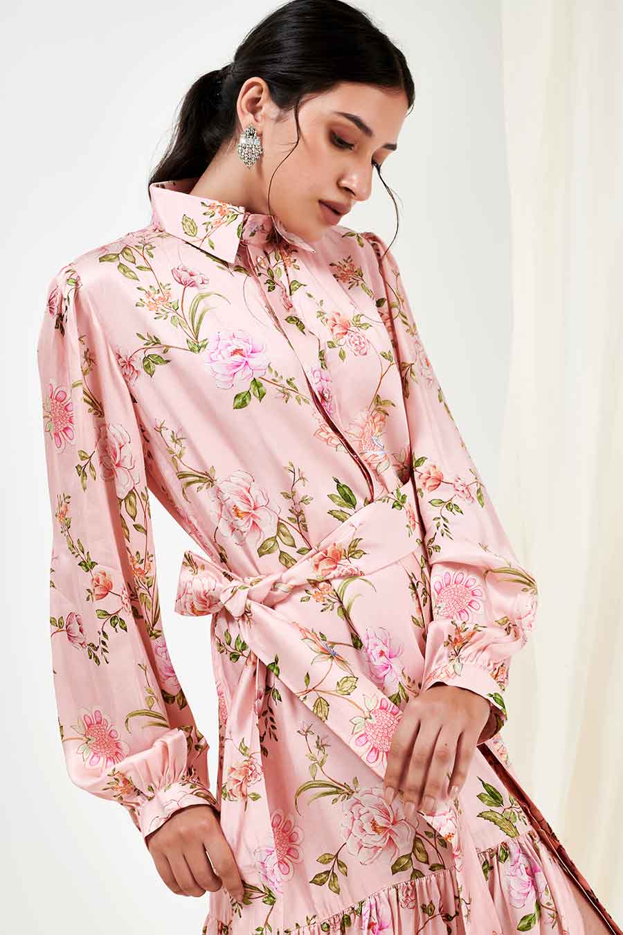 Pink Printed Shirt Dress