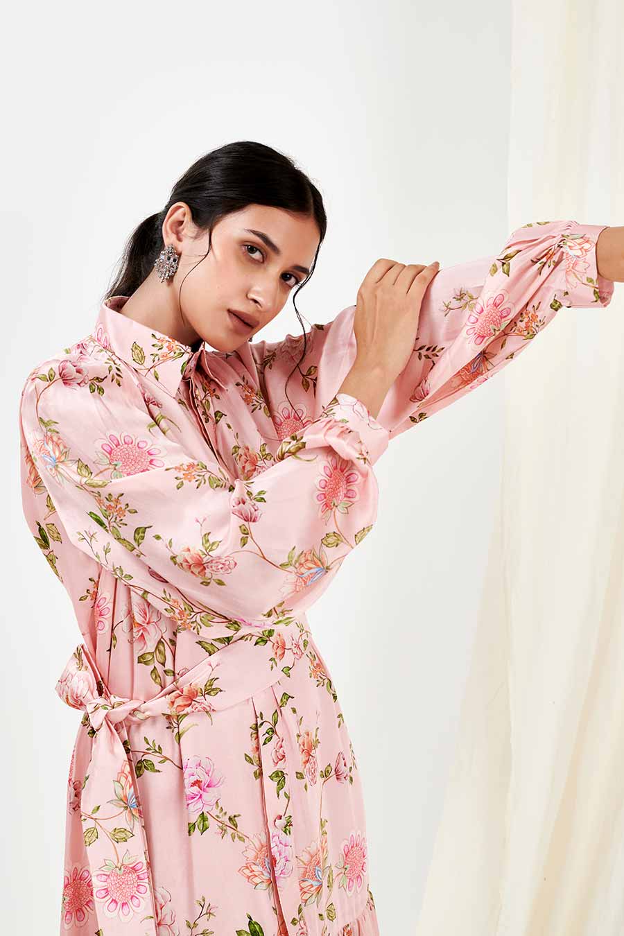 Pink Printed Shirt Dress