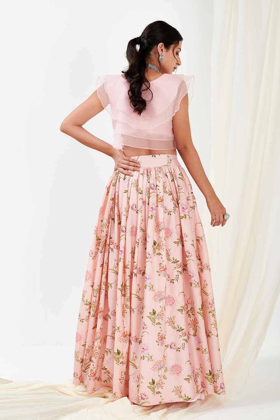 Pink Printed Lehenga Set