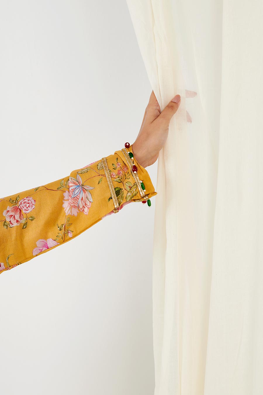 Yellow Printed Jacket & Pants Co-Ord Set