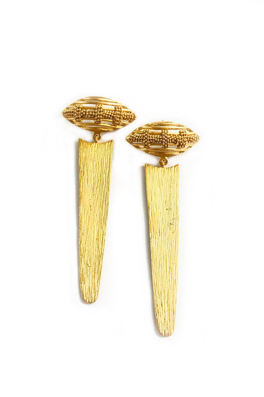 Textured Gold Plated Earrings