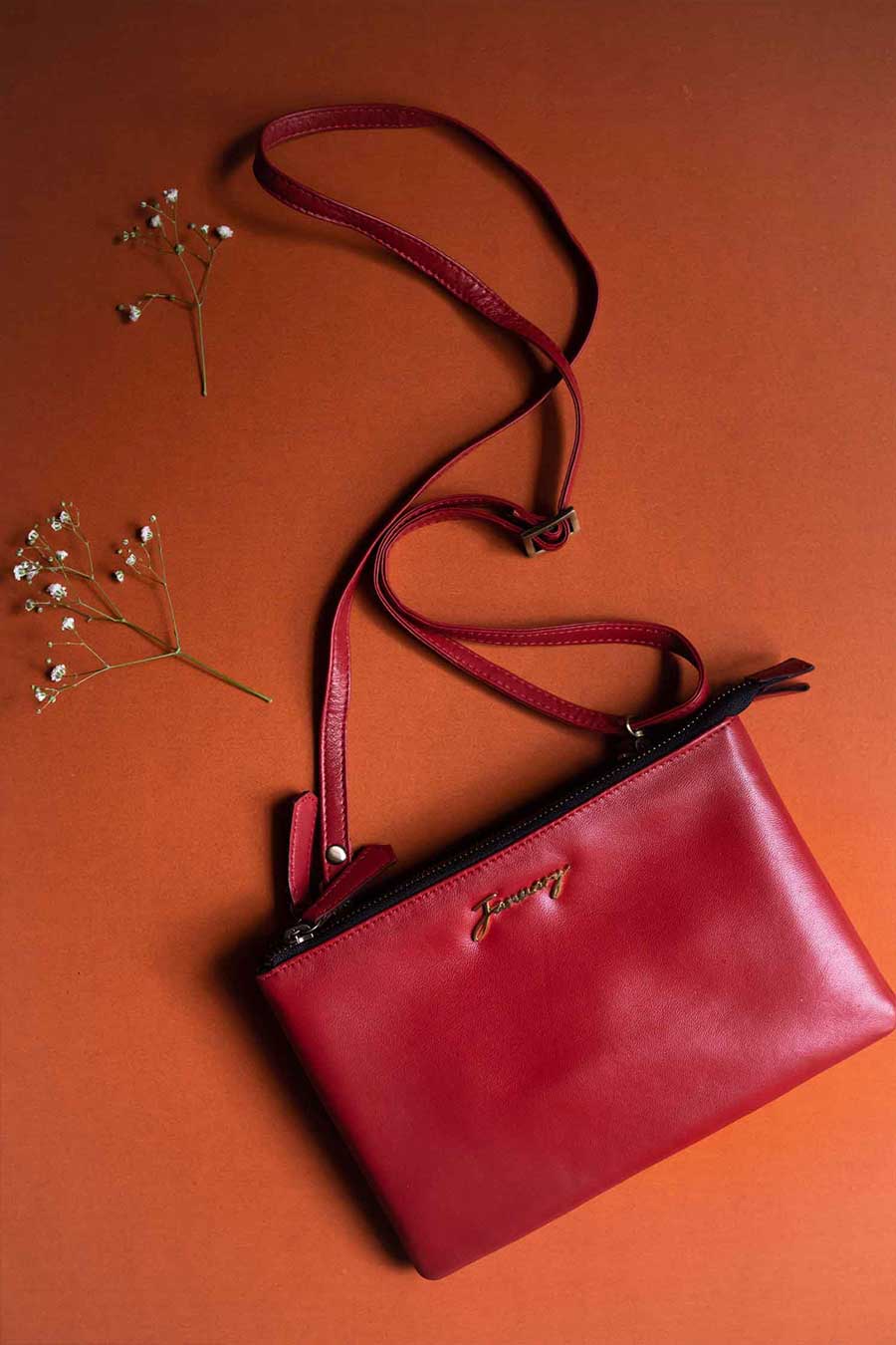 Cranberry Red Slate Sling Bag