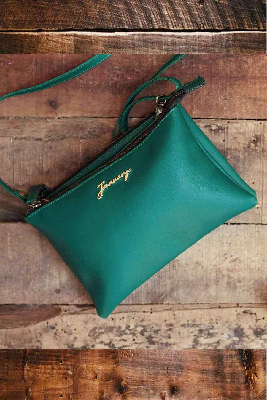 Green Saffiano Sling Bag