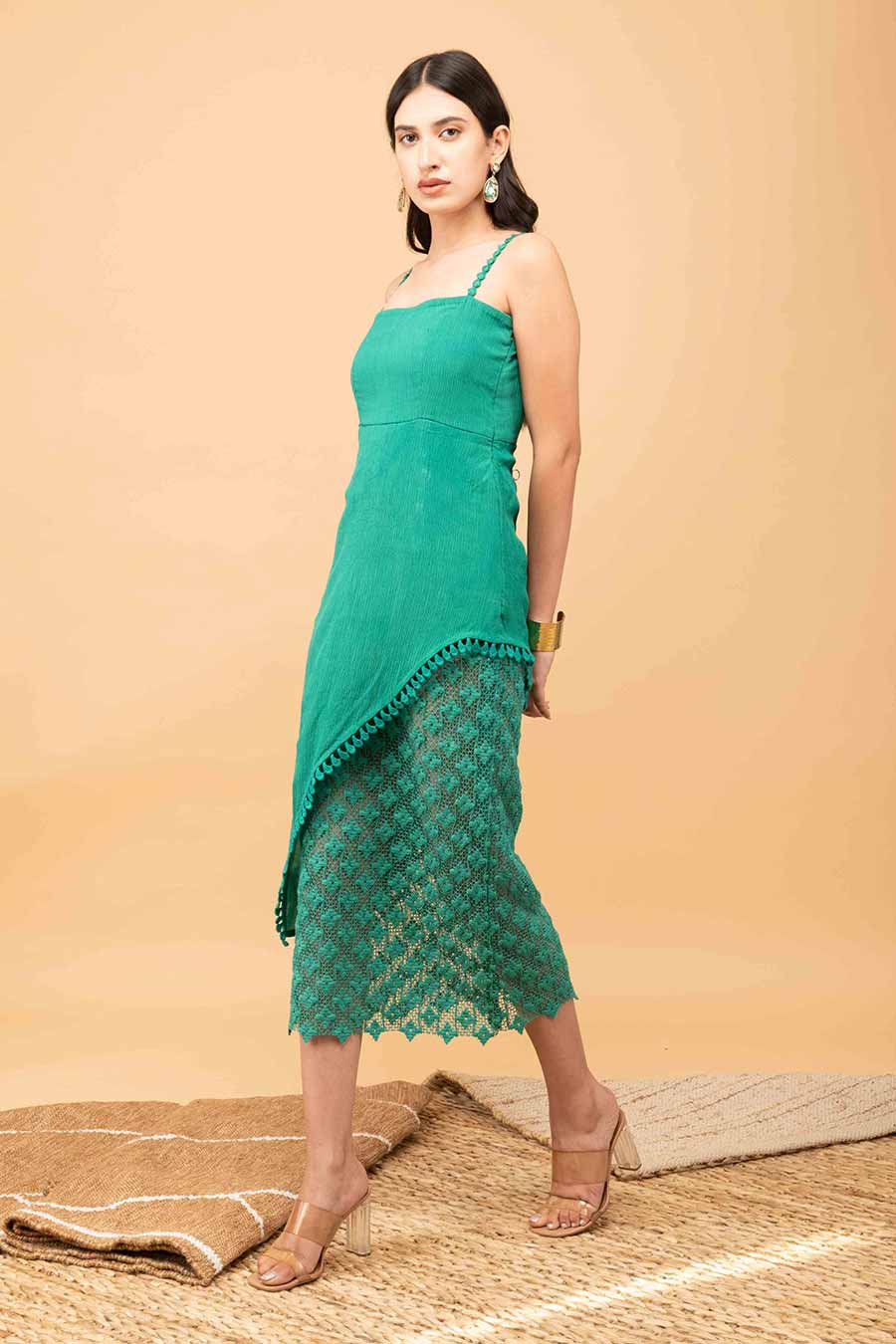 Green Crochet Dress