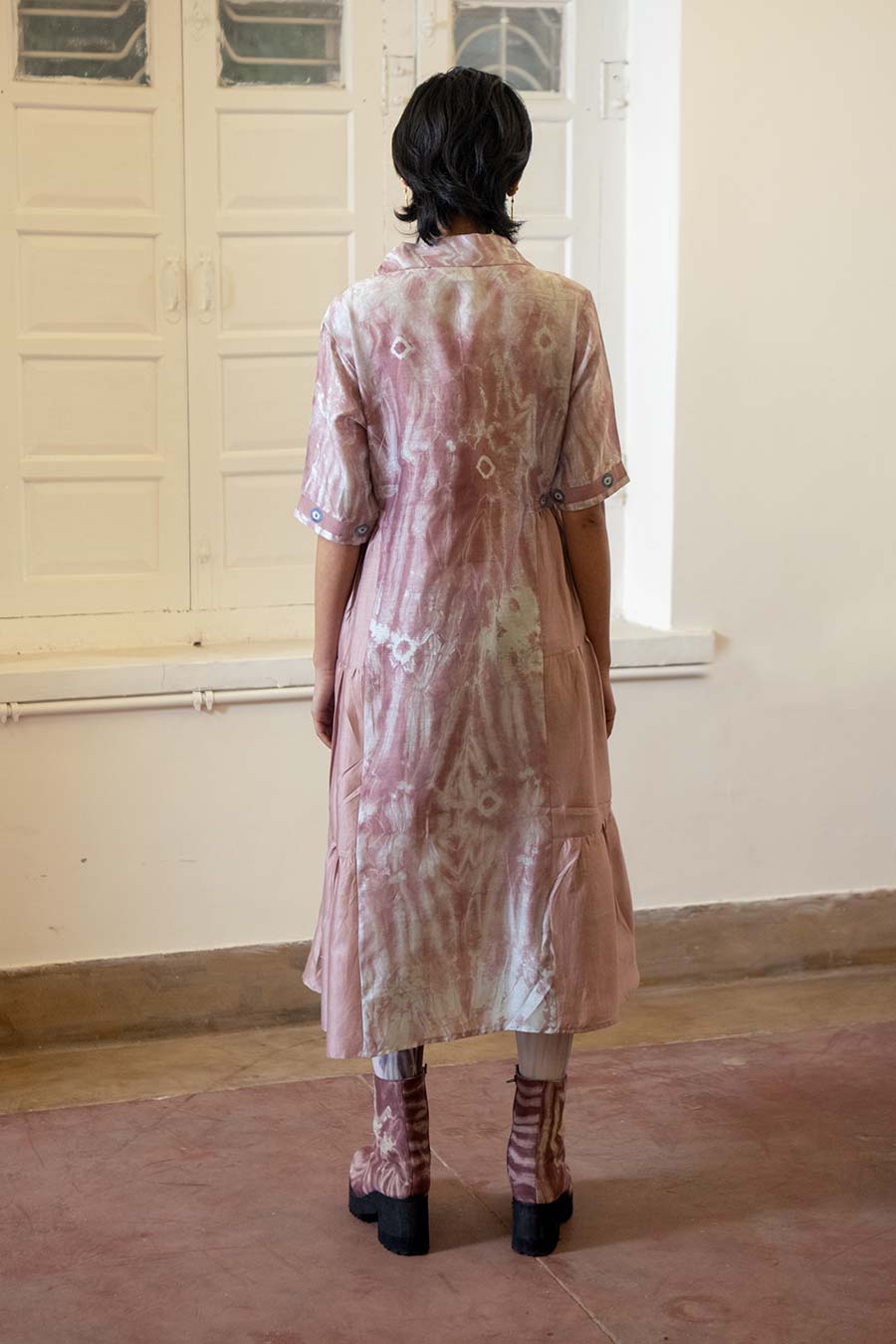 Persian Rust Chanderi Silk Midi Dress