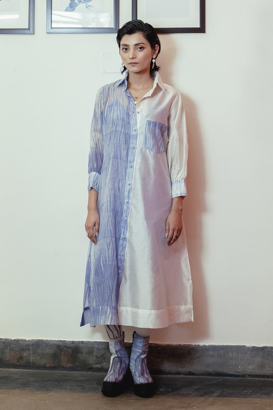 Icy Bliss Half-n-Half Shirt Dress