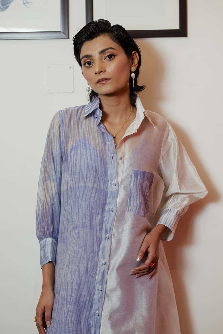 Icy Bliss Half-n-Half Shirt Dress
