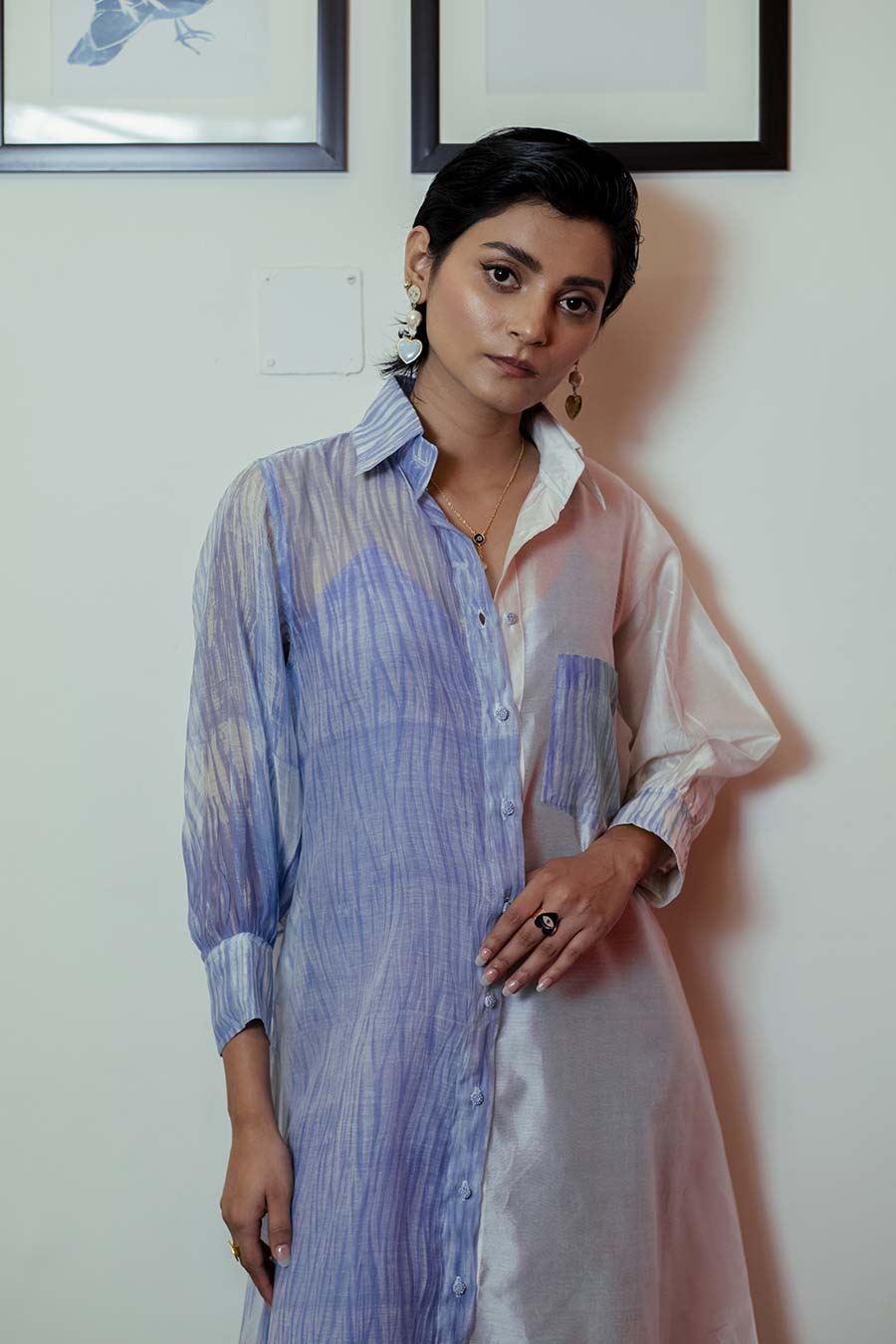 Icy Bliss Half-n-Half Shirt Dress