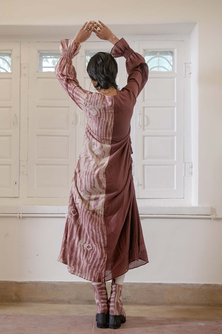 Brick & Wild Half-n-Half Shibori Dress