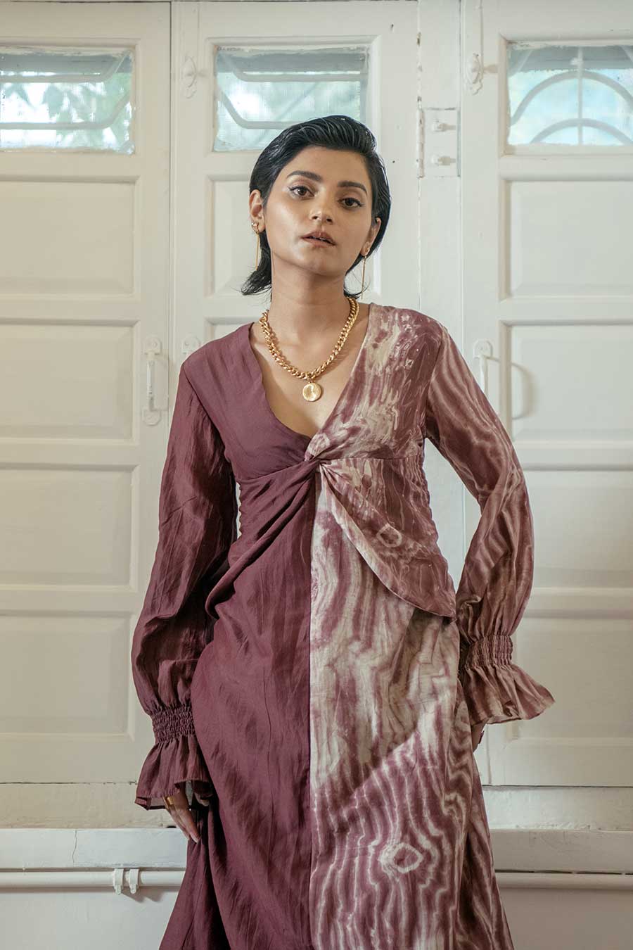 Brick & Wild Half-n-Half Shibori Dress