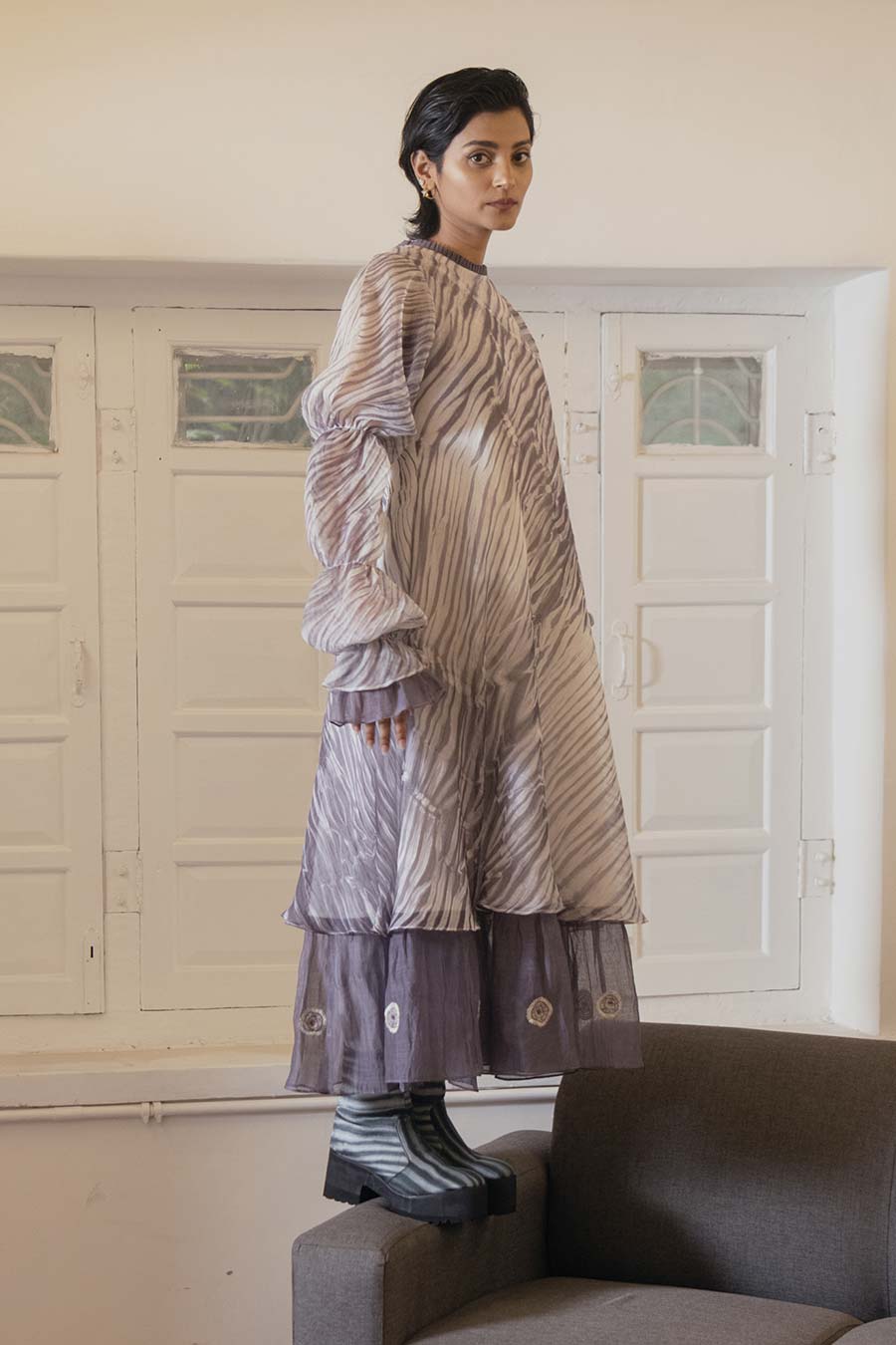 Mystic Fall Shibori Layered Dress