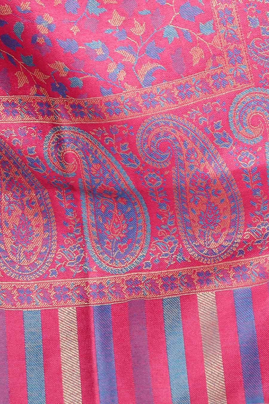 Pink Paisley Fine Wool Kashmiri Shawl