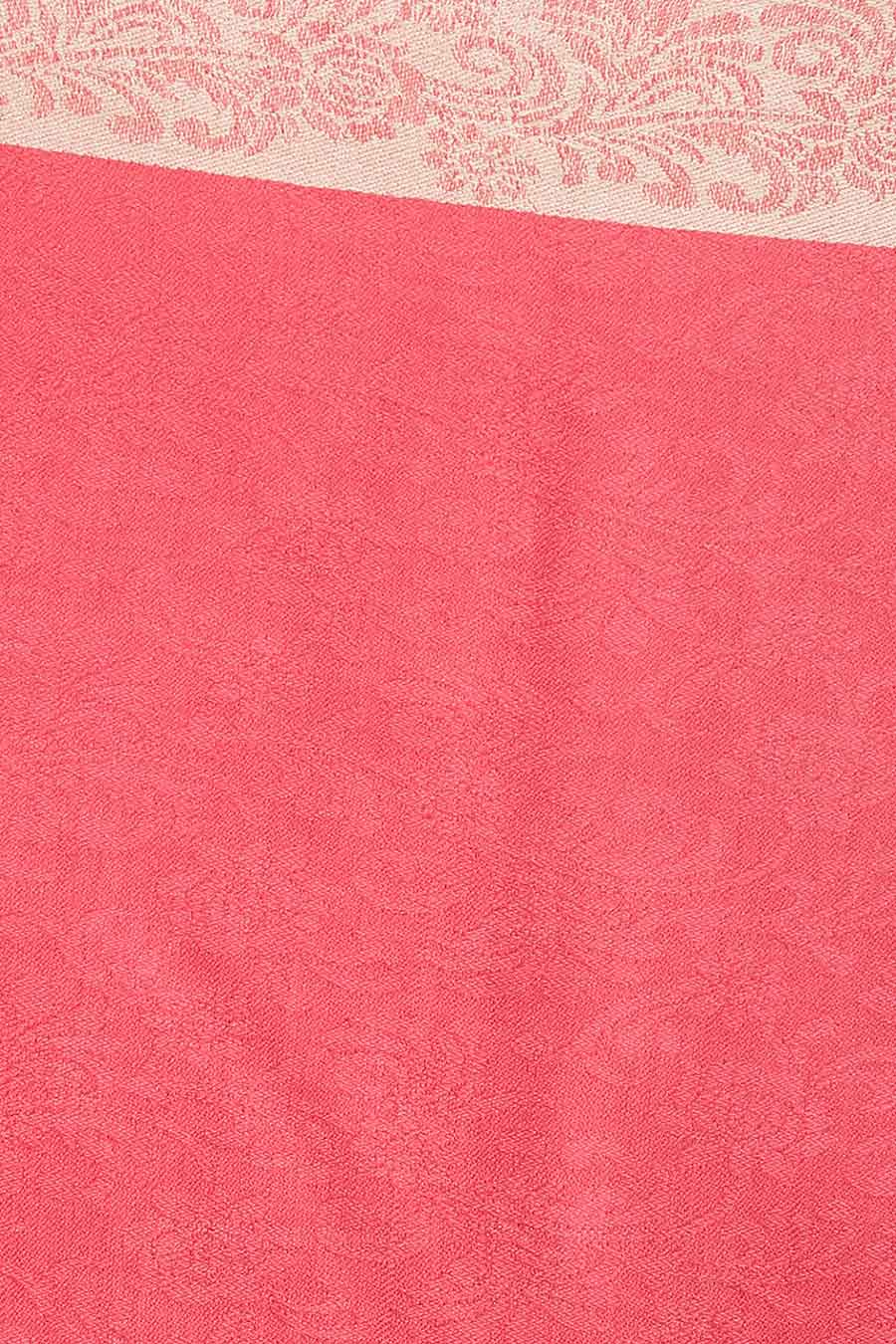 Pink Floral Texture Fine Wool Kashmiri Shawl