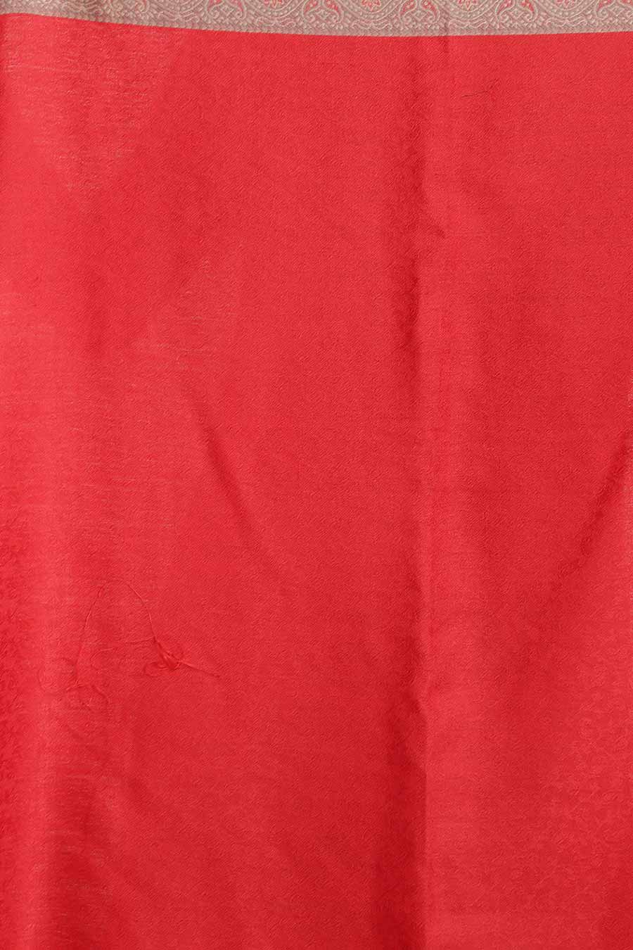 Red Textured Fine Wool Kashmiri Shawl