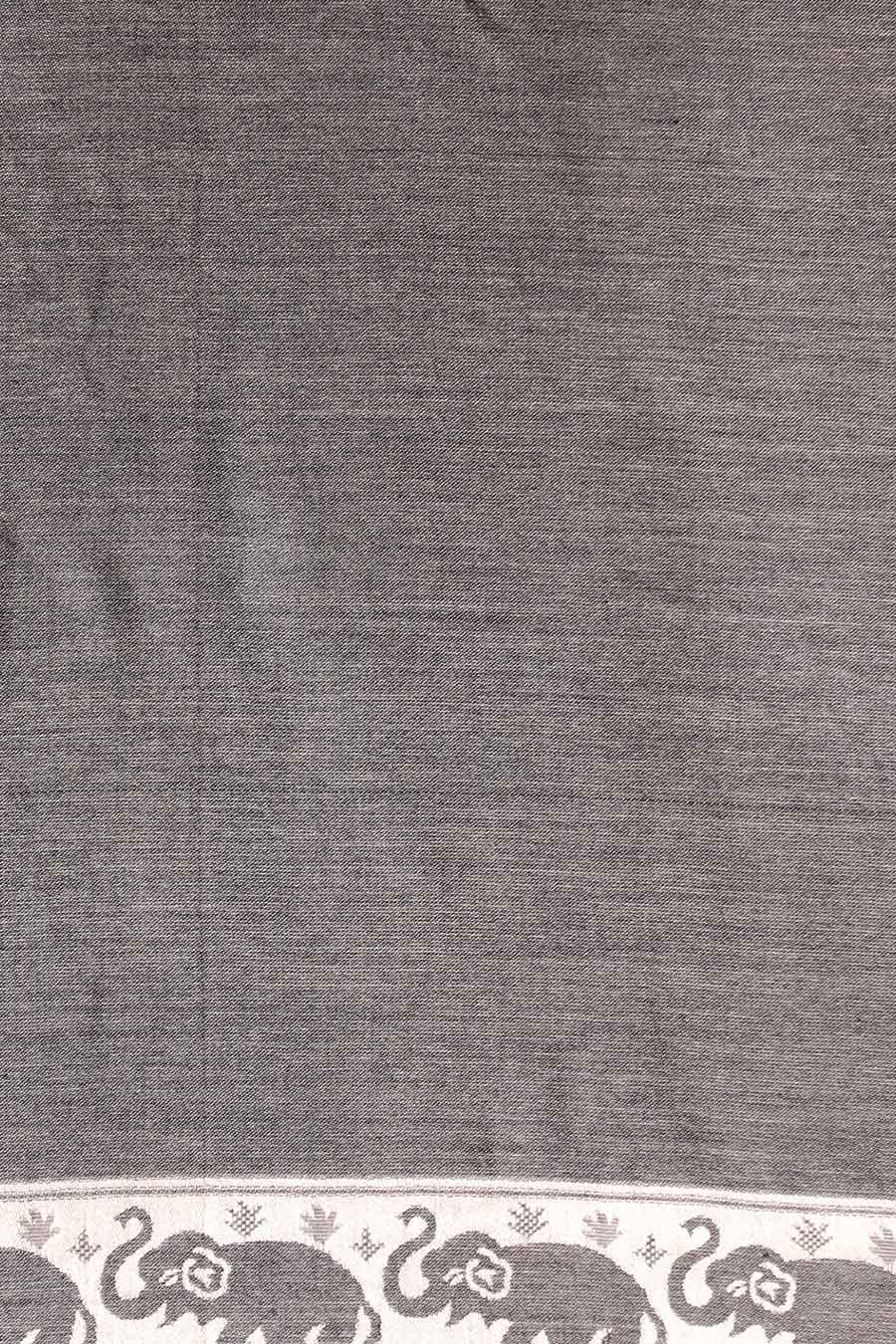 Black Elephant Motif Modal Silk Stole