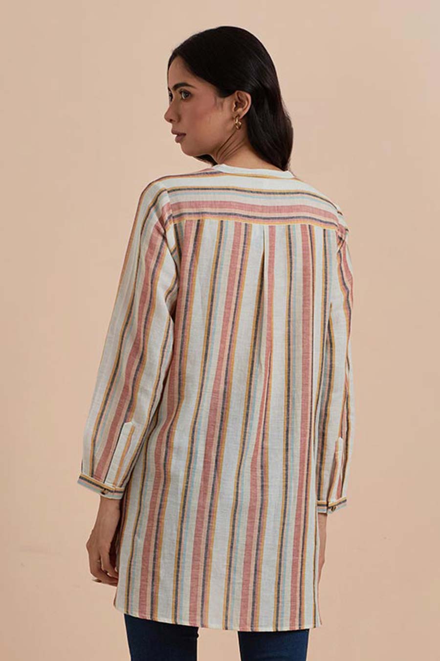 Multicolour Stripe Embroidered Tunic