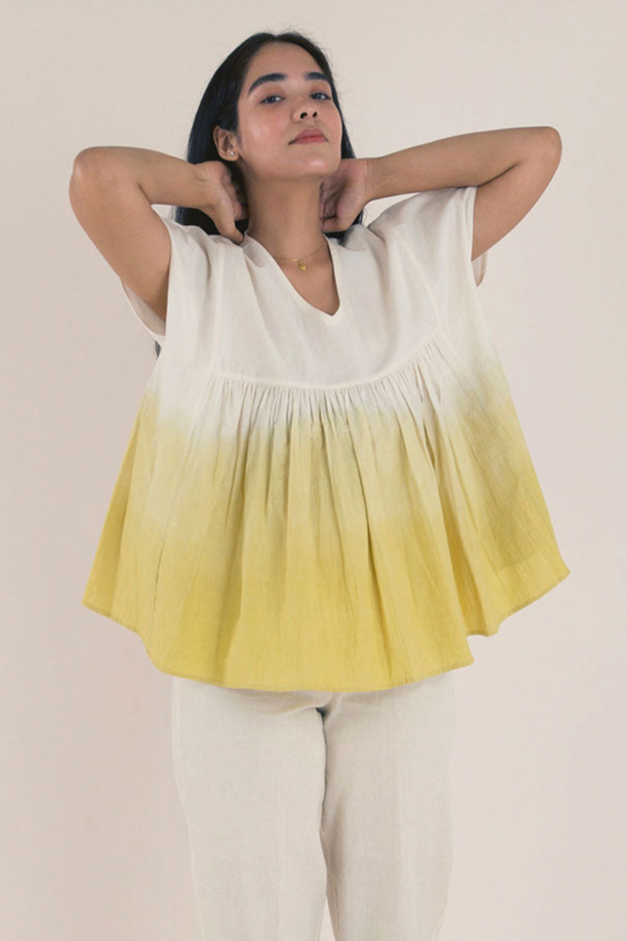 Yellow Ombre Cotton Top