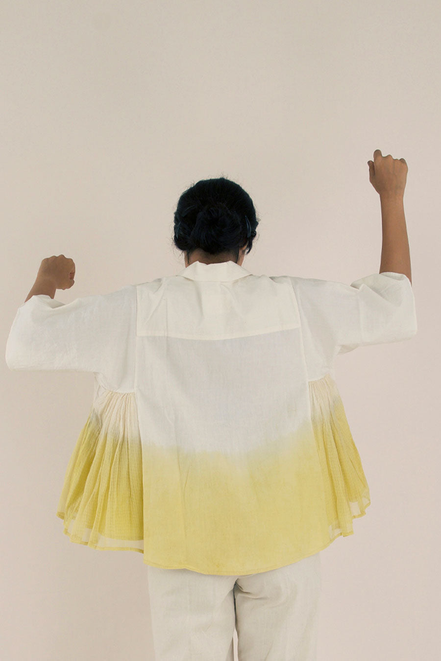 Yellow Ombre Cotton Shirt