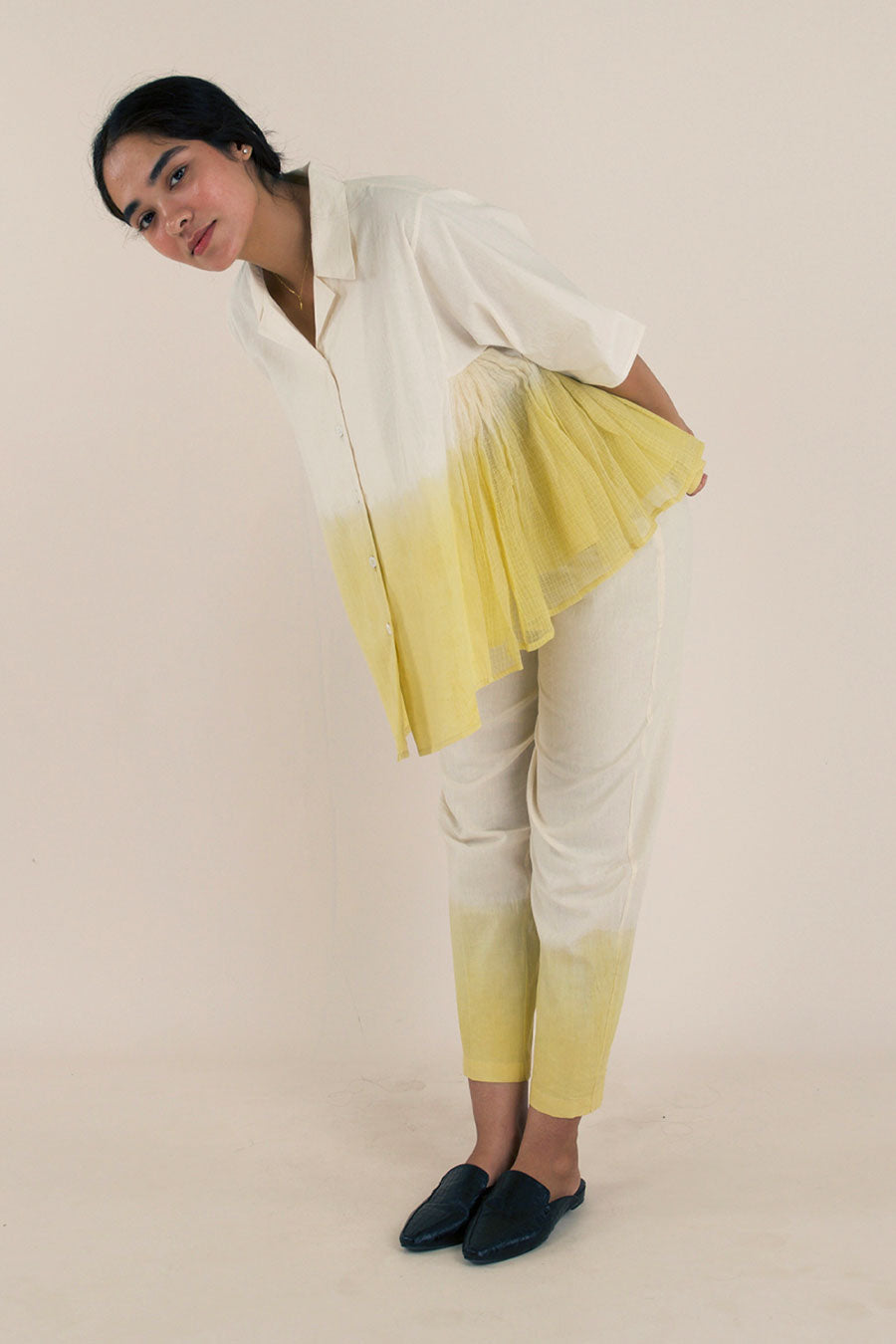 Yellow Ombre Cotton Shirt