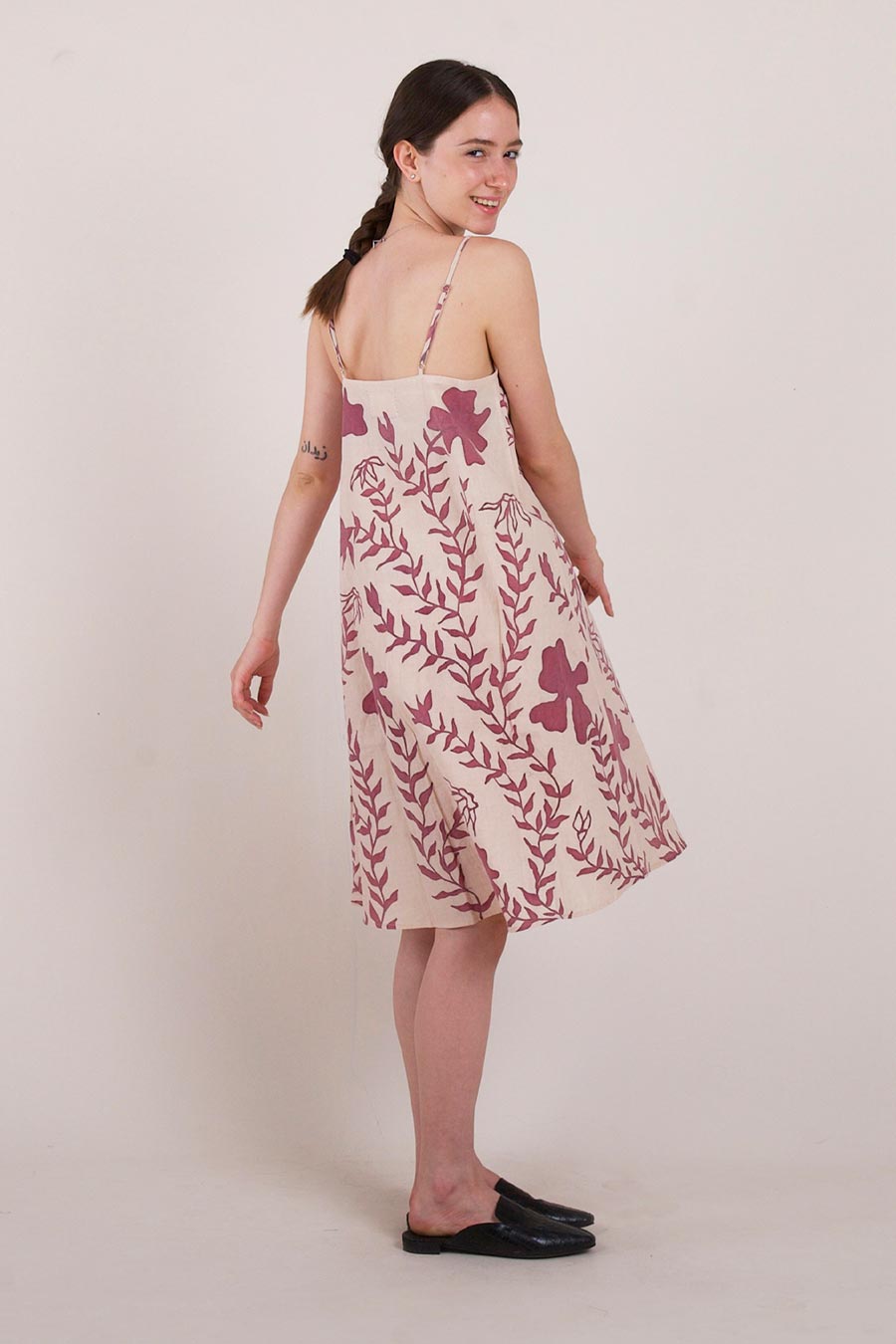 Off-White Hand-Painted Cotton Dress