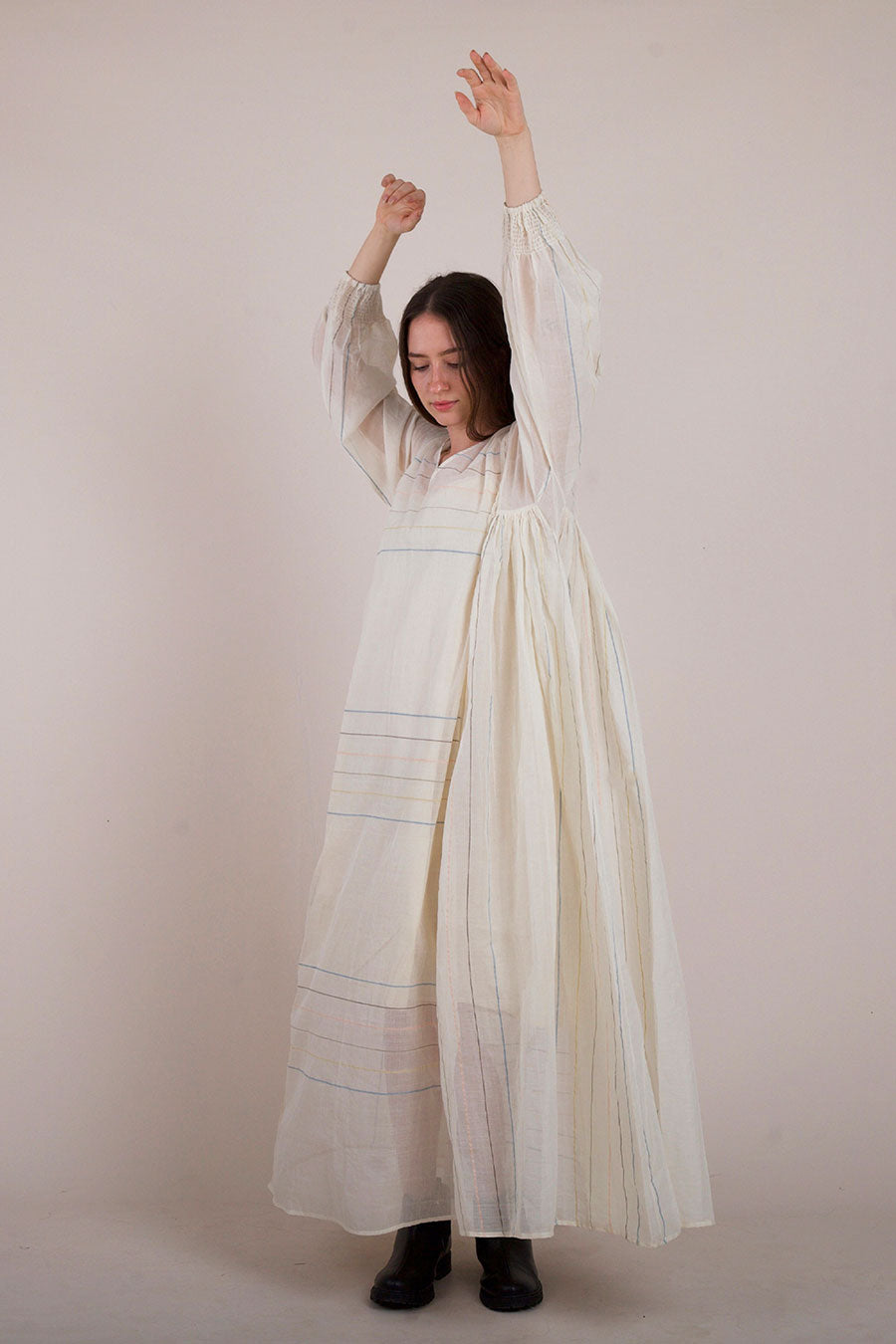 Off-White Semi-Sheer Kalidaar Dress