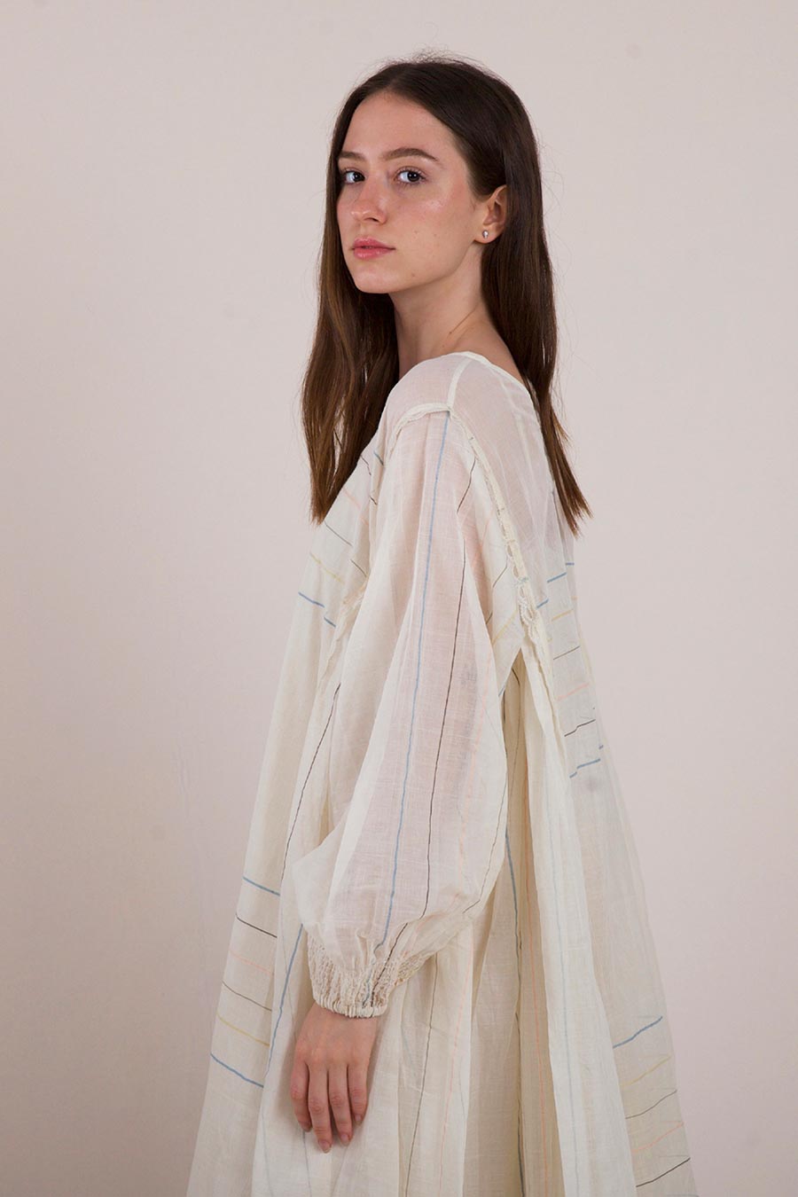 Off-White Semi-Sheer Kalidaar Dress