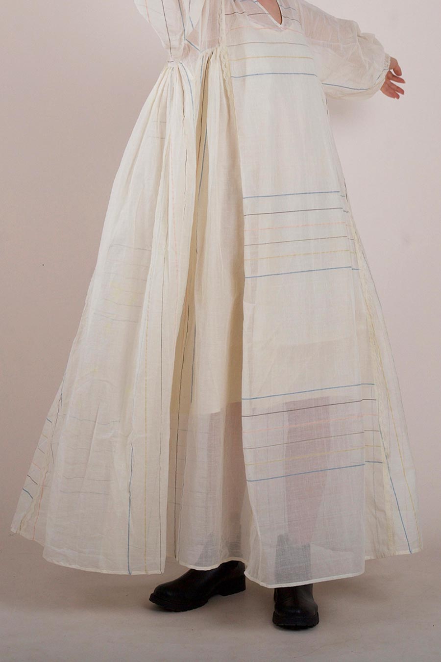 Off-White Semi-Sheer Kalidaar Dress