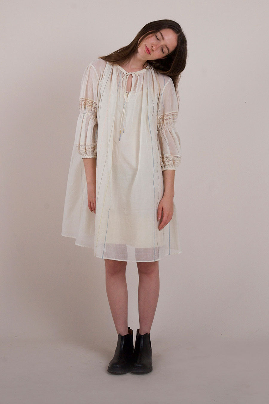 Off-White Semi-Sheer Midi Dress