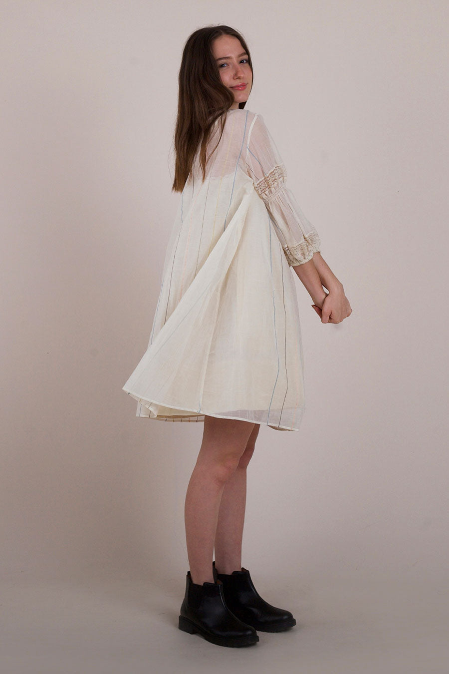 Off-White Semi-Sheer Midi Dress