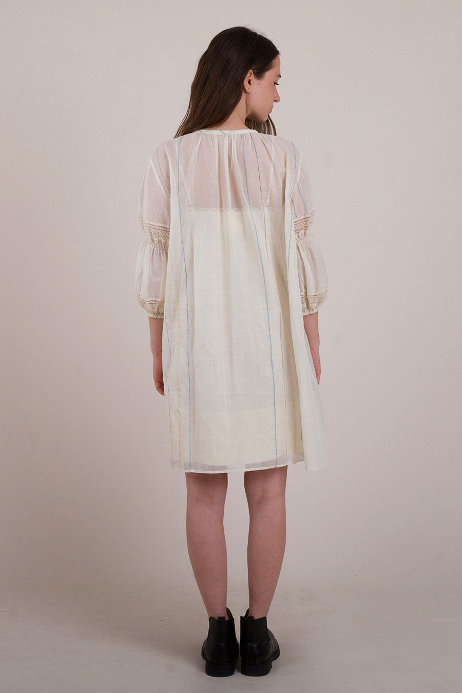 Off-White Semi-Sheer Midi Dress
