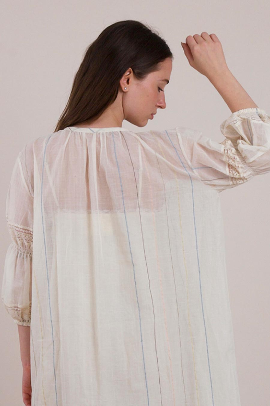 Off-White Semi-Sheer Midi Dress