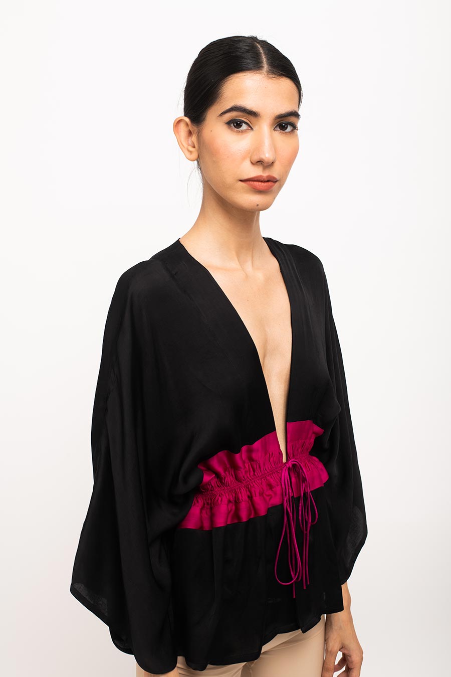 Black-Wine Short Cape Overlay