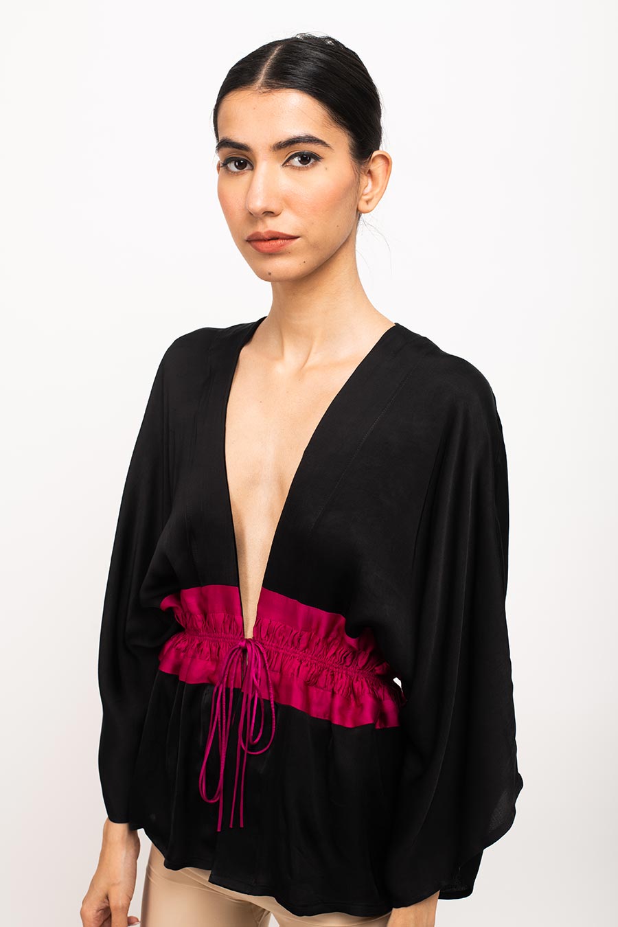 Black-Wine Short Cape Overlay