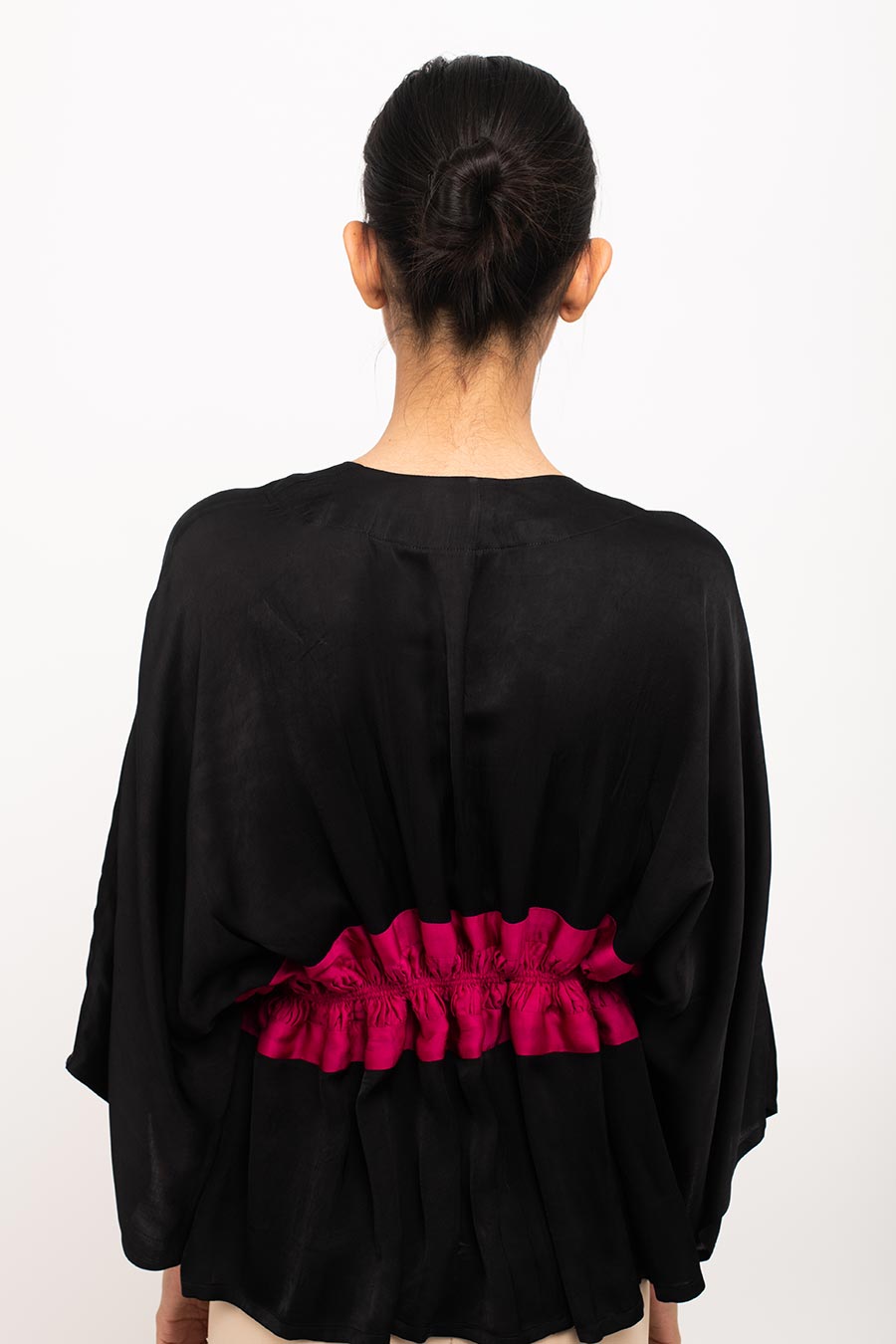 Black-Wine Short Cape Overlay
