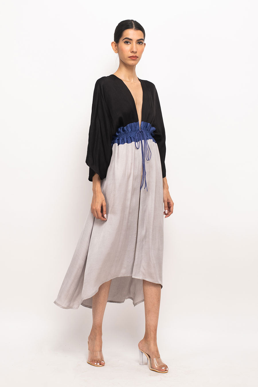 Black-Blue-Grey Long Cape Overlay