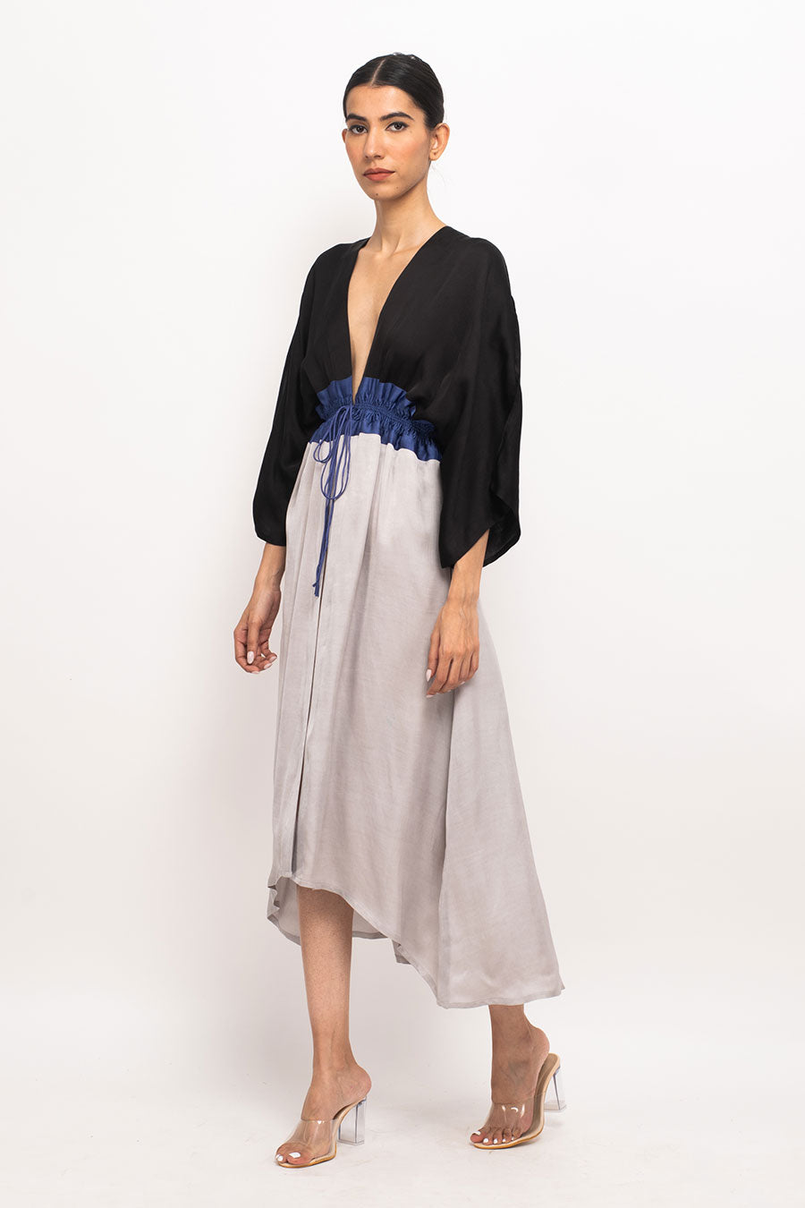 Black-Blue-Grey Long Cape Overlay