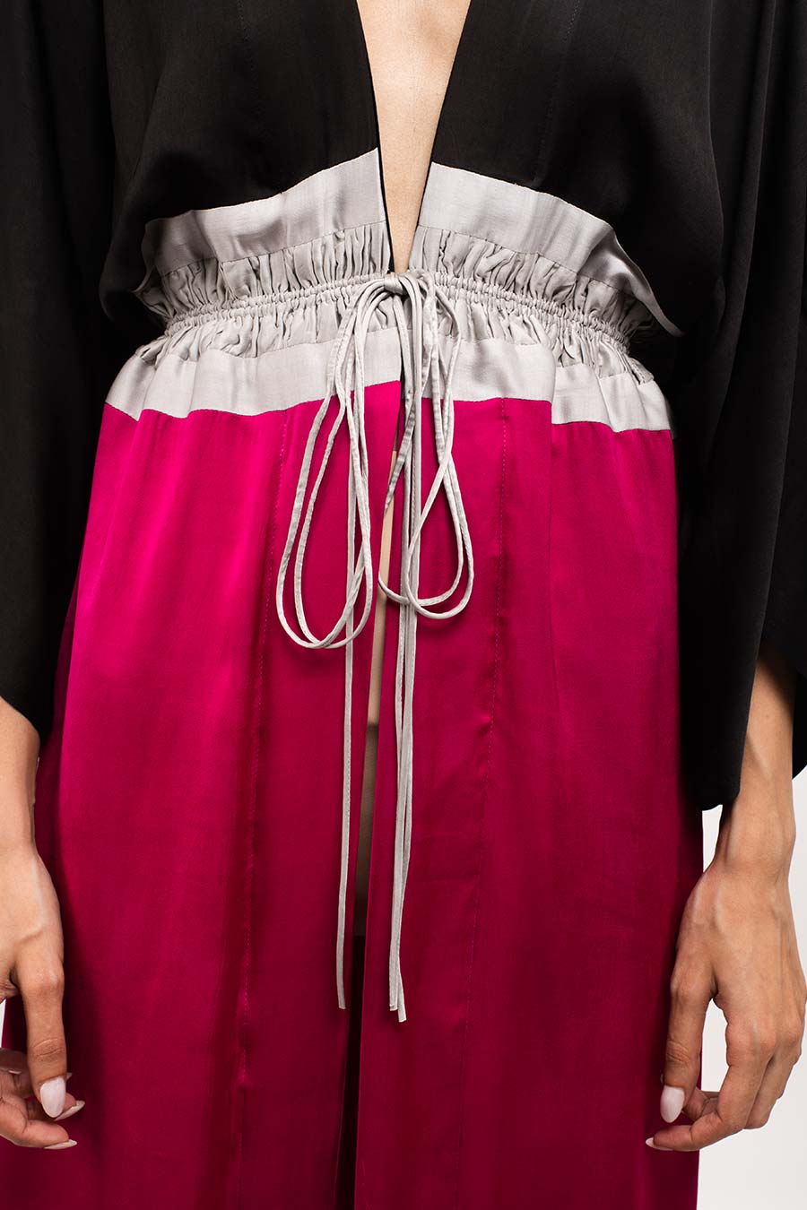 Black-Grey-Wine Long Cape Overlay