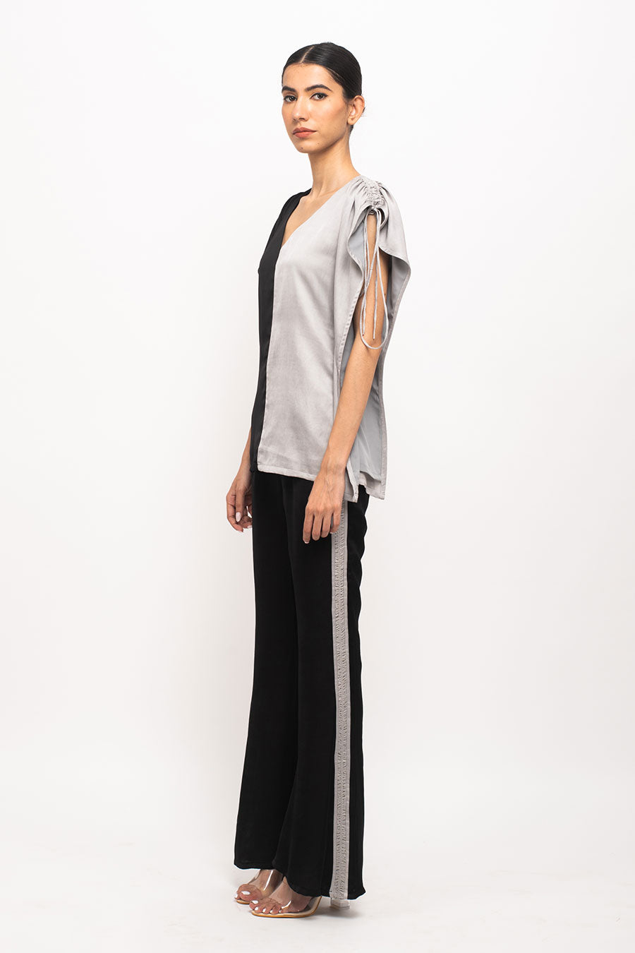 Black-Grey Kaftan Set