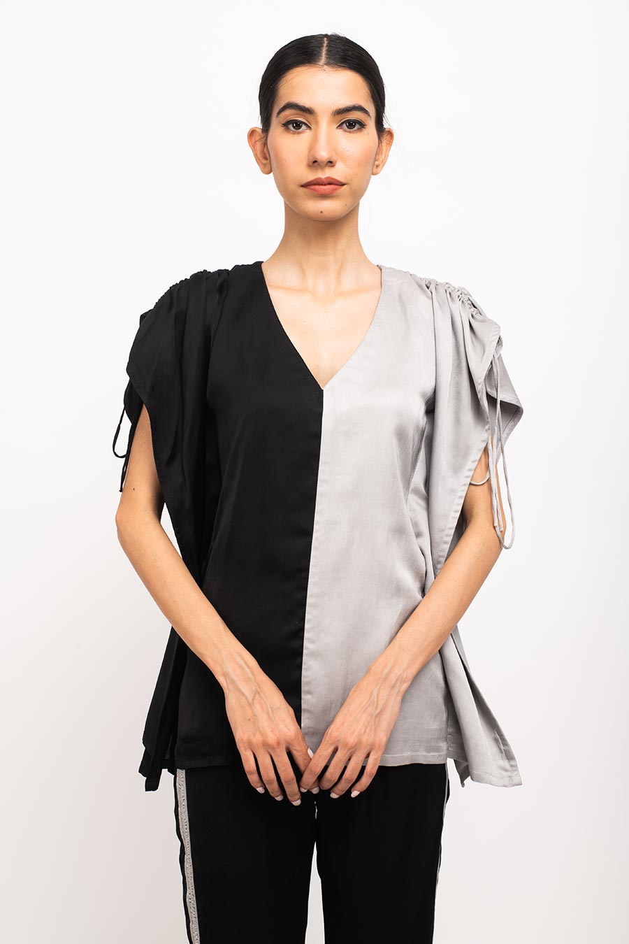 Black-Grey Kaftan Set