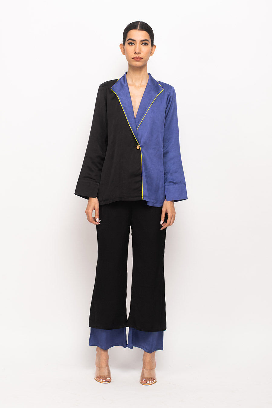 Black-Blue Blazer Set